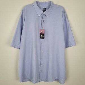 Westport Size 3XMT No Tuck Short Sleeve Button Down Shirt Blue NEW
